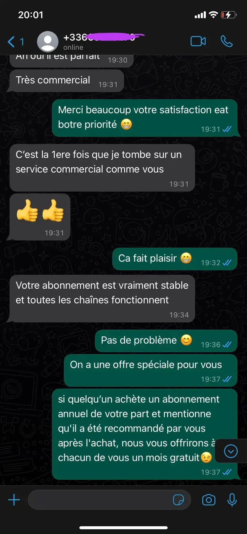 Témoignage client sur un abonnement IPTV compatible IPTV Smarters Pro